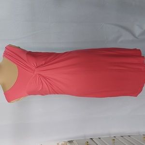 CALVIN KLEIN sleeveless dress. Striking coral color, in a size 12.